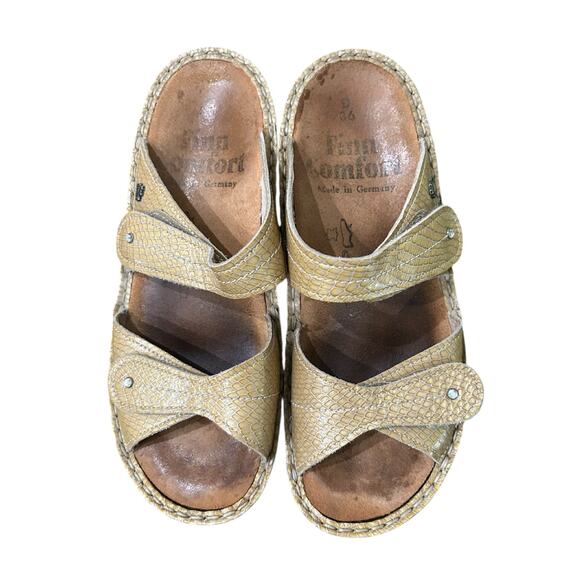 Finn Comfort Germany Beige Faux Snakeskin Leather Sandals / Size 6 US - - Picture 2 of 5